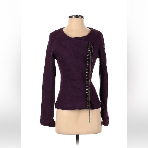 Peppe Peluso Jackets & Blazers - Peppe Pelusa purple moto jacket with metal fringe detail, small